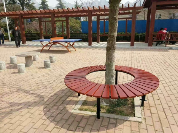威海防腐木树池座椅